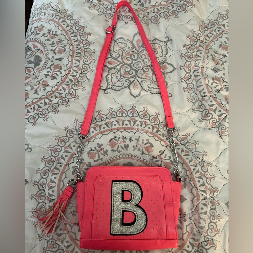 Justice Girl’s Pink Crossbody Purse With Initial B